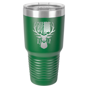 Deer With Flag Design Tumbler